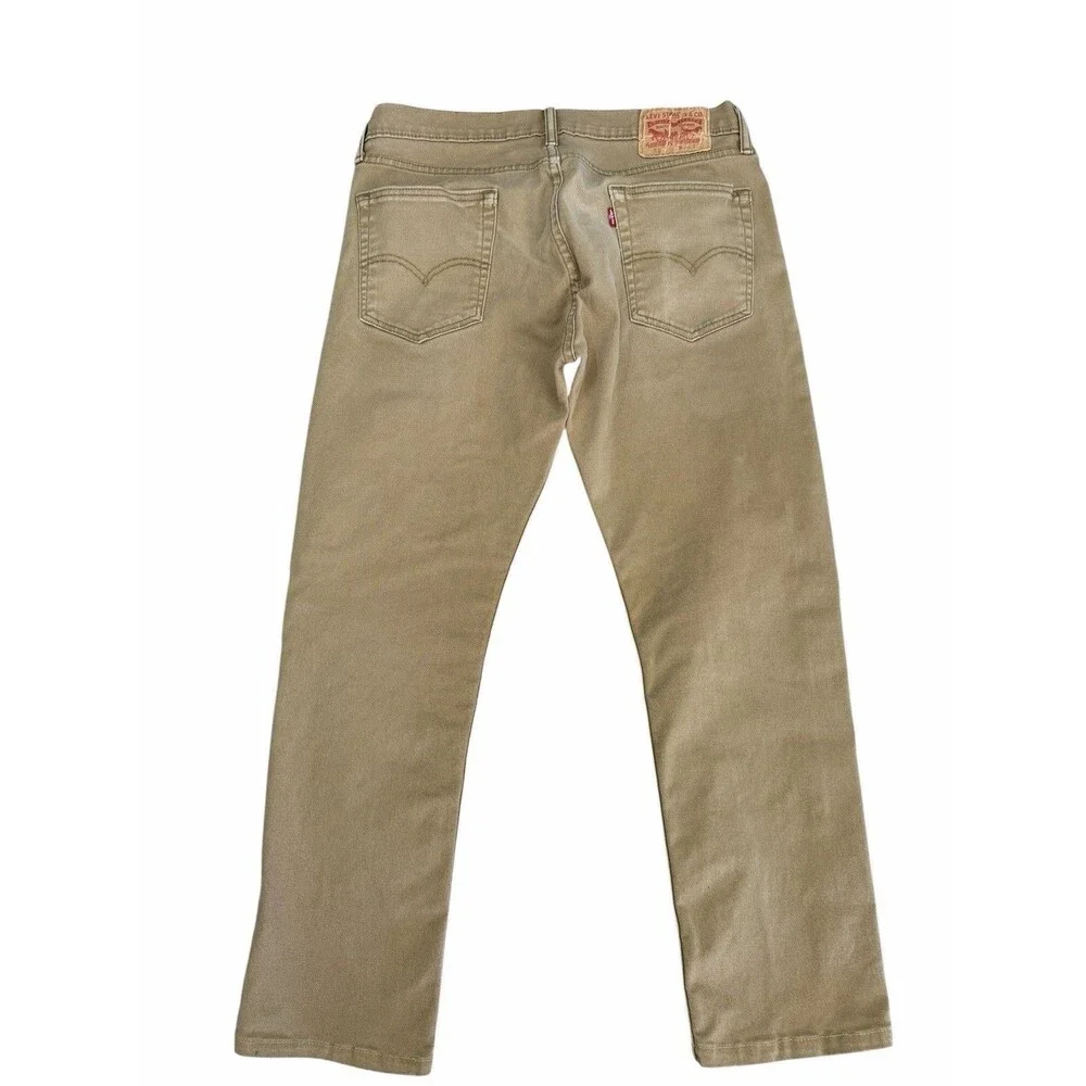 Levi's 501 Jeans Mens 33x30 Tan/Khaki Denim Original Fit Straight Leg